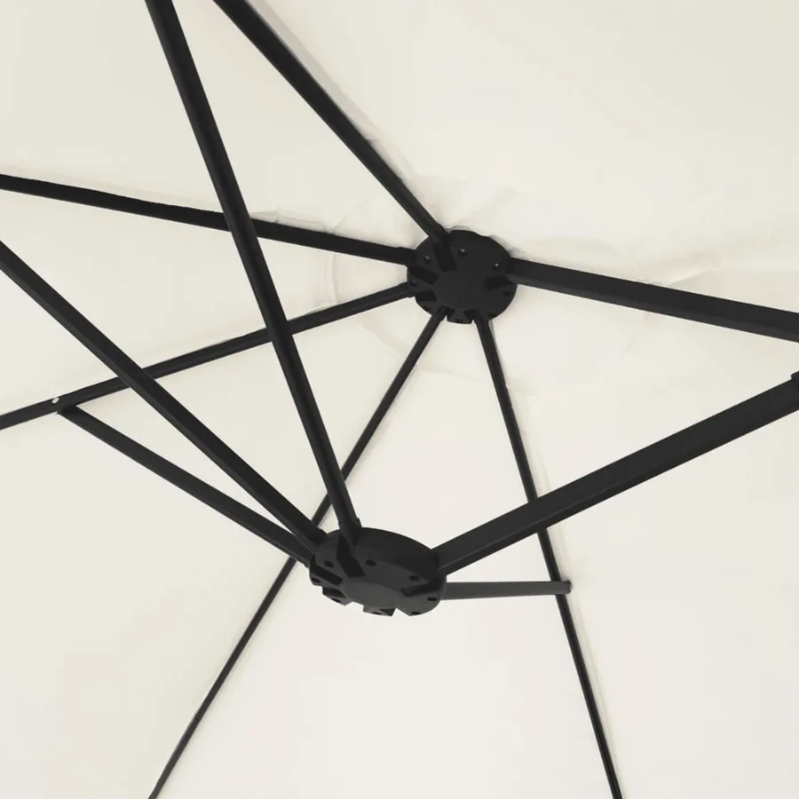 Parasol de jardin à double tête avec LED blanc sable 449x265 cm - 8