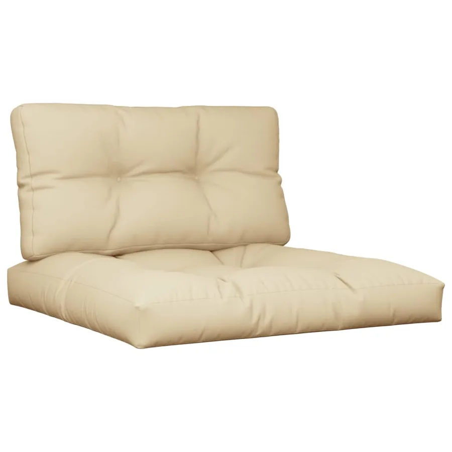 Coussins de palette lot de 2 beige tissu - 2