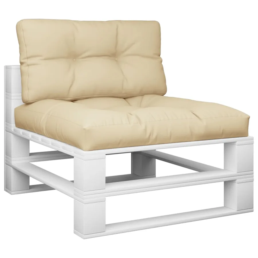 Coussins de palette lot de 2 beige tissu - 3