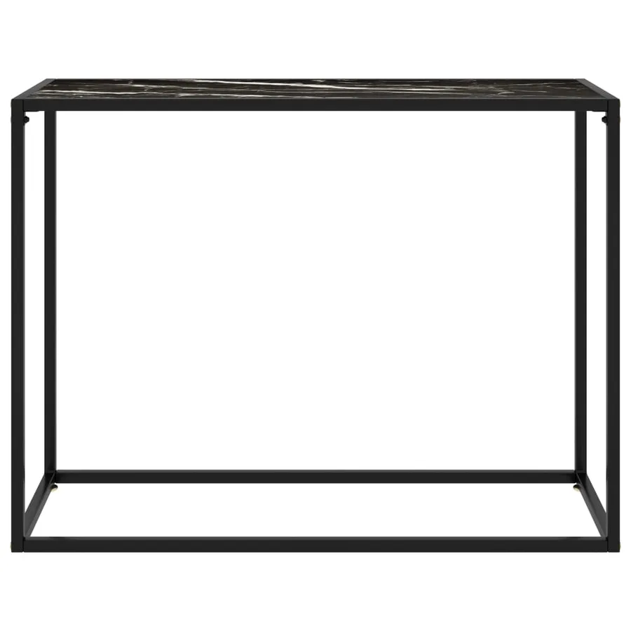Table console Noir 100x35x75 cm Verre trempé - 2