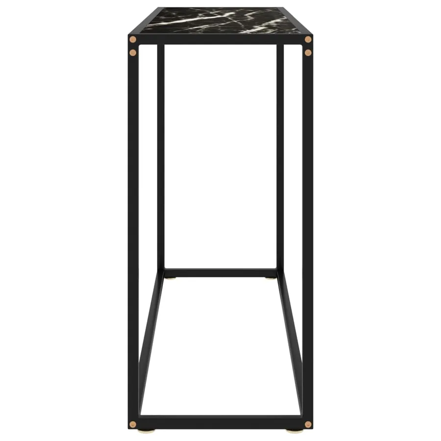 Table console Noir 100x35x75 cm Verre trempé - 3