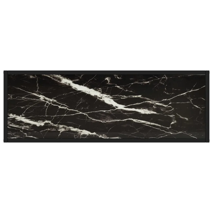 Table console Noir 100x35x75 cm Verre trempé - 4