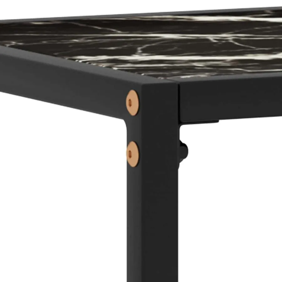 Table console Noir 100x35x75 cm Verre trempé - 5