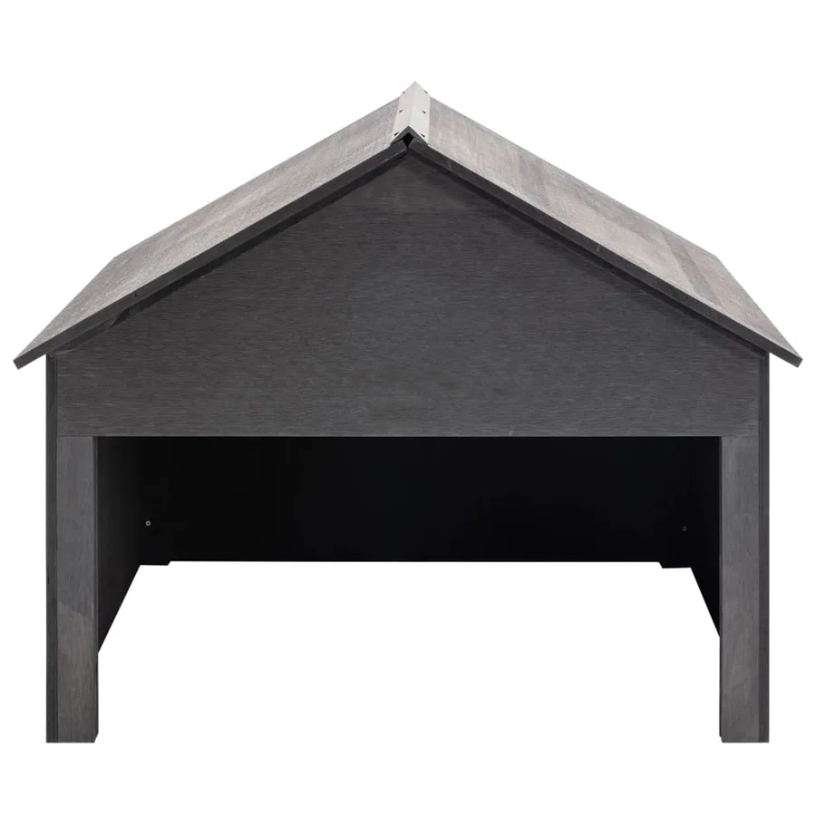 Garage pour tondeuse à gazon Gris 80x80x70 cm WPC - 2