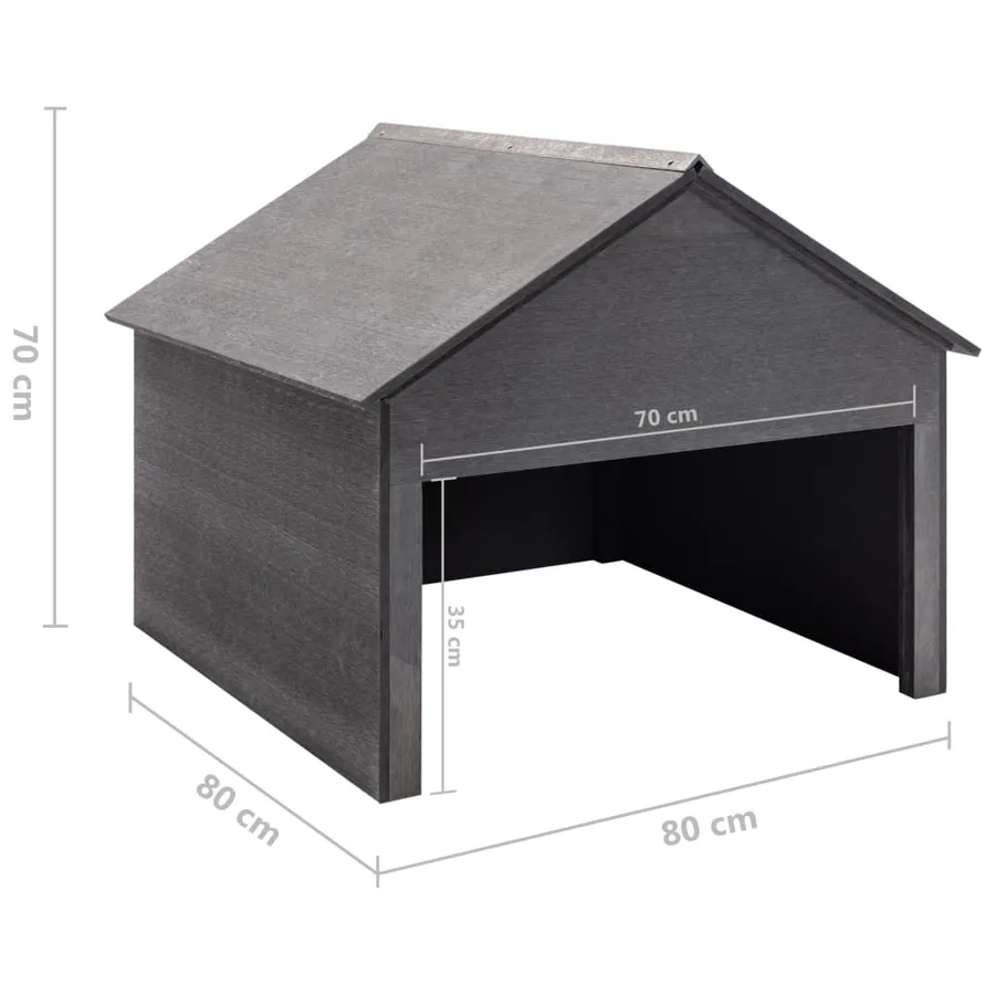 Garage pour tondeuse à gazon Gris 80x80x70 cm WPC - 6