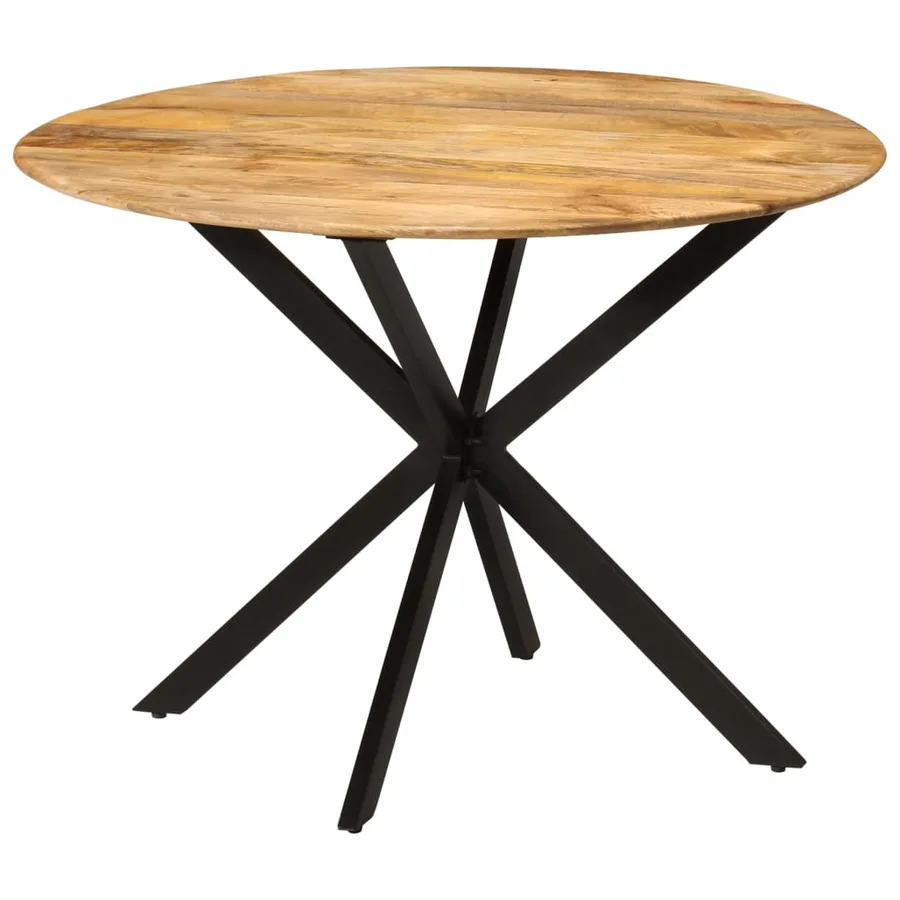 Table à dîner Ø110x78 cm Bois de manguier massif et acier - 7