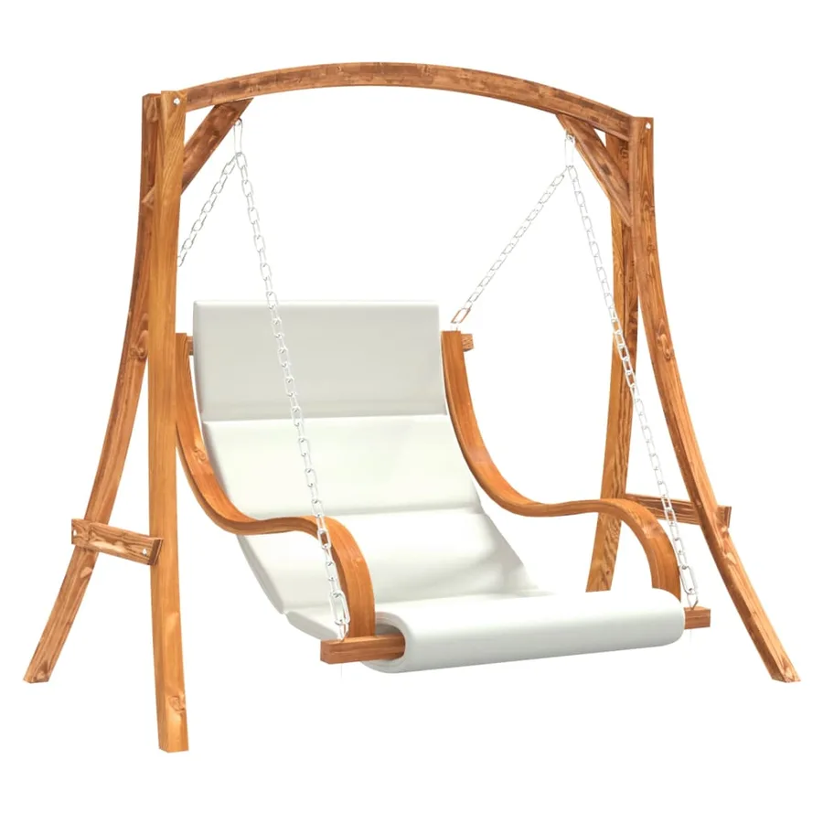 Chaise balançoire avec coussin bois d'épicéa avec finition teck - 2