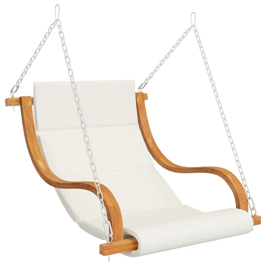 Chaise balançoire avec coussin bois d'épicéa avec finition teck - 3