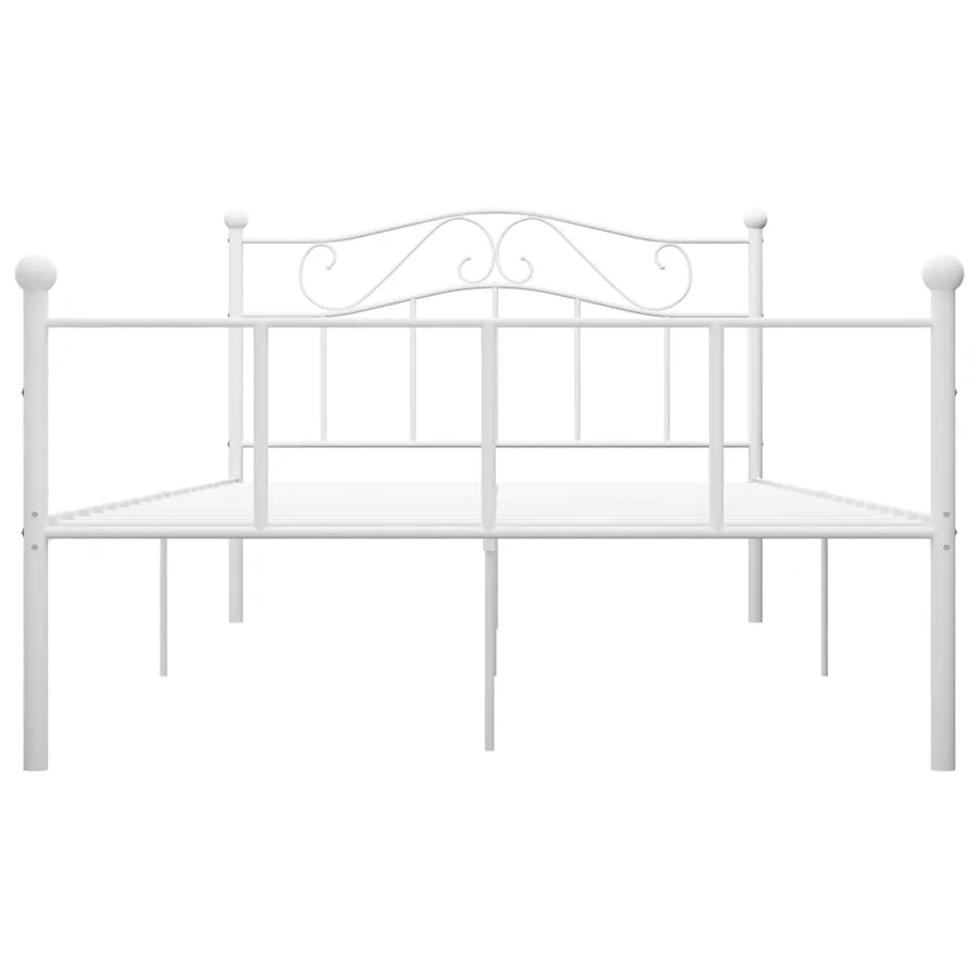 Cadre de lit sans matelas blanc métal 120x200 cm - 3