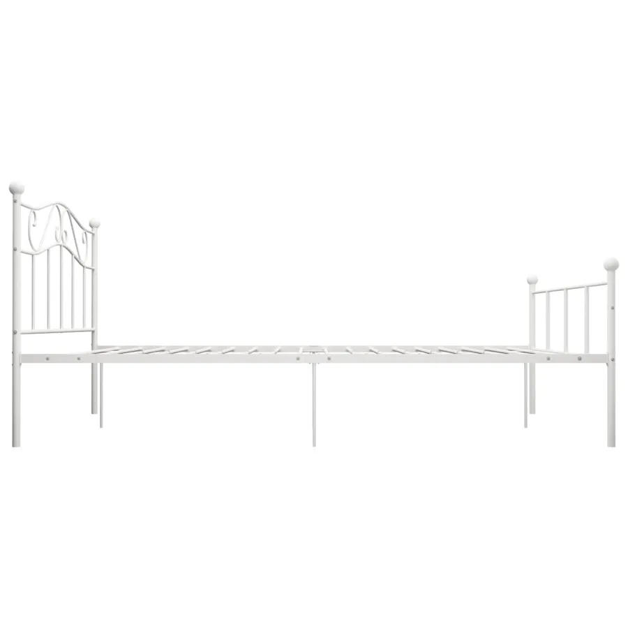 Cadre de lit sans matelas blanc métal 120x200 cm - 4