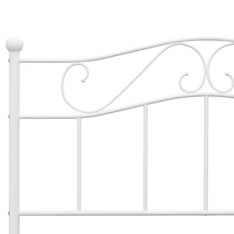 Cadre de lit sans matelas blanc métal 120x200 cm - 5