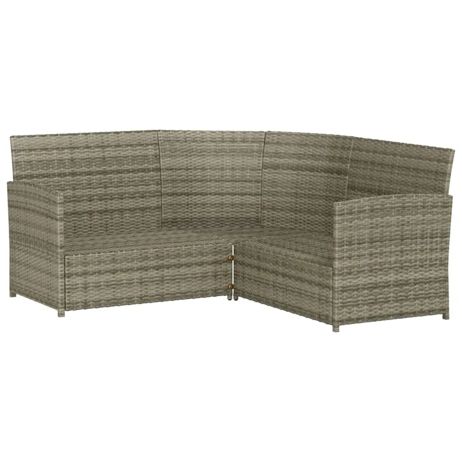 Ensemble de canapés en L 2pcs avec coussins Gris Résine tressée - 5