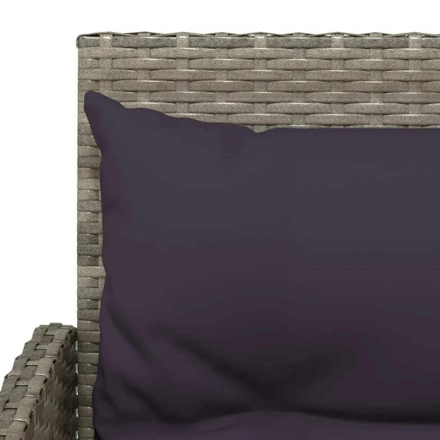 Ensemble de canapés en L 2pcs avec coussins Gris Résine tressée - 6