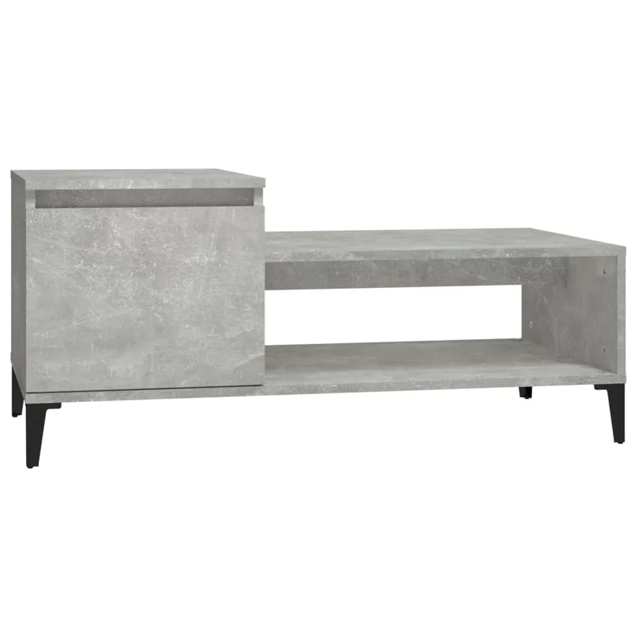 Table basse Gris béton 100x50x45 cm Bois d'ingénierie - 2
