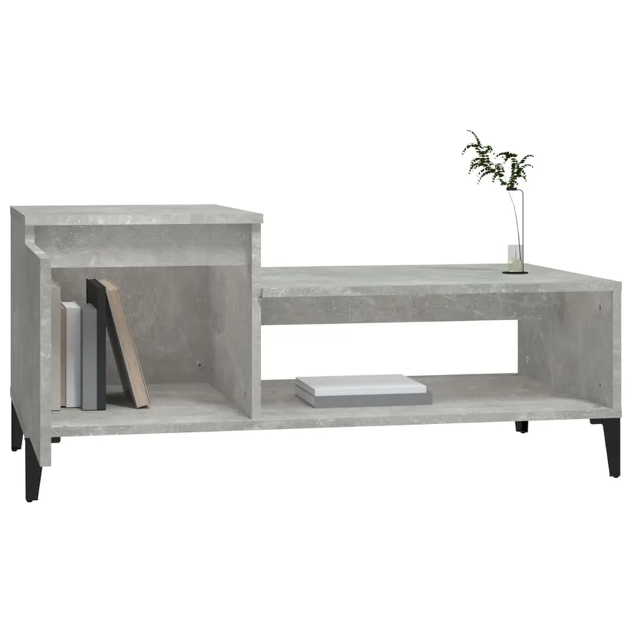 Table basse Gris béton 100x50x45 cm Bois d'ingénierie - 4