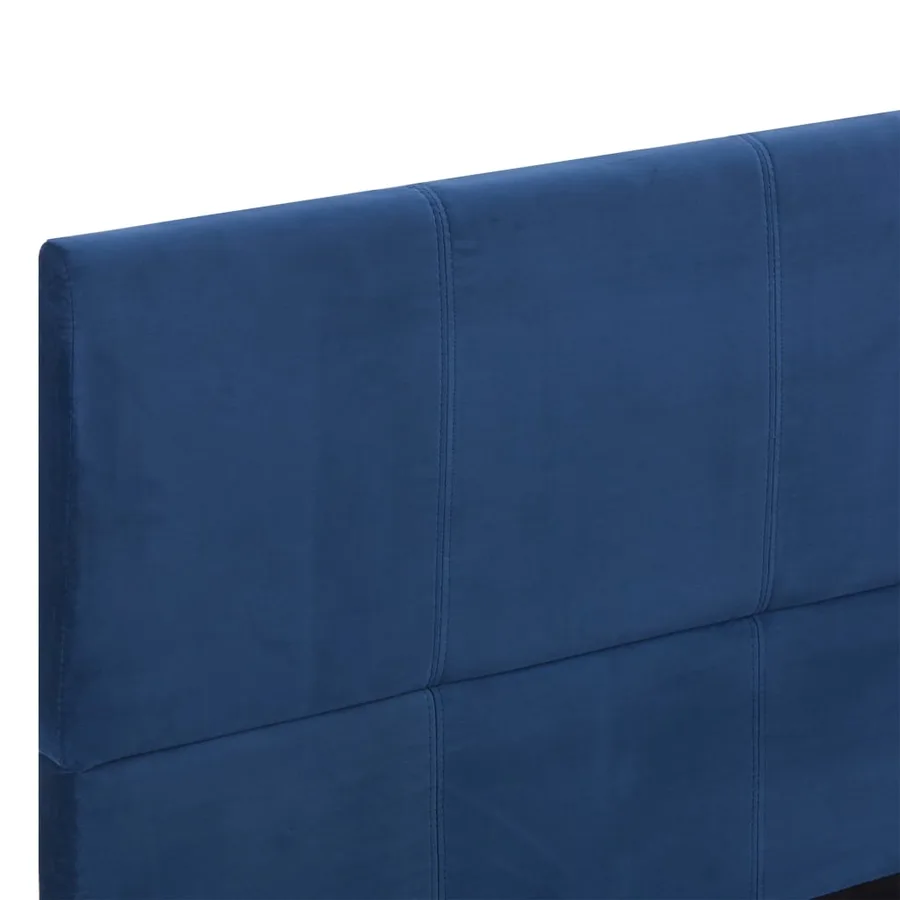 Cadre de lit sans matelas bleu tissu 160x200 cm - 5