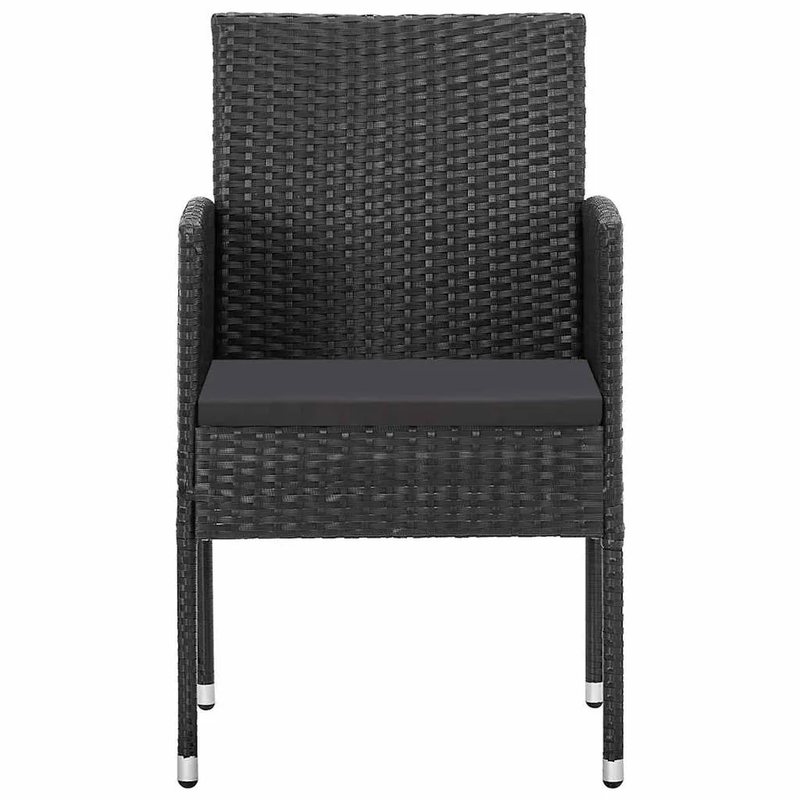 Ensemble à manger de jardin 9 pcs Noir - 6