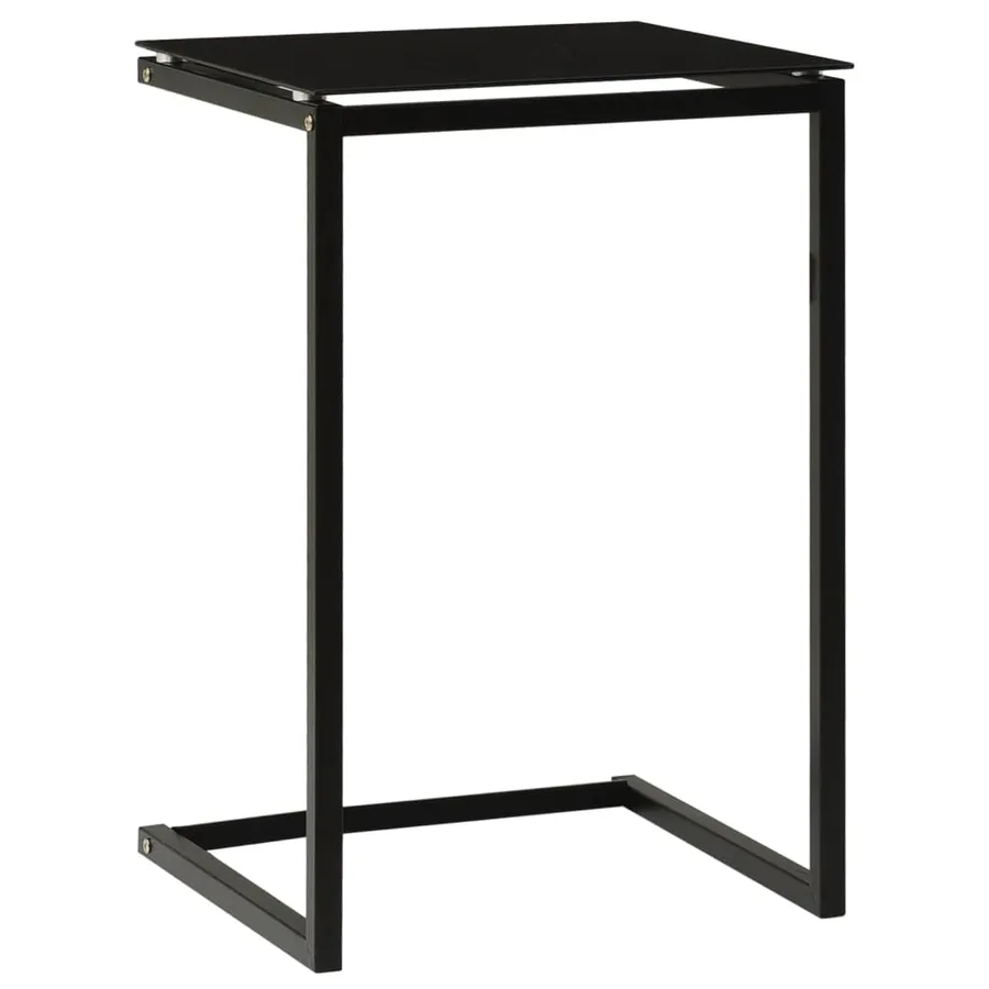Table d'appoint Noir 40x40x60 cm Verre trempé - 4