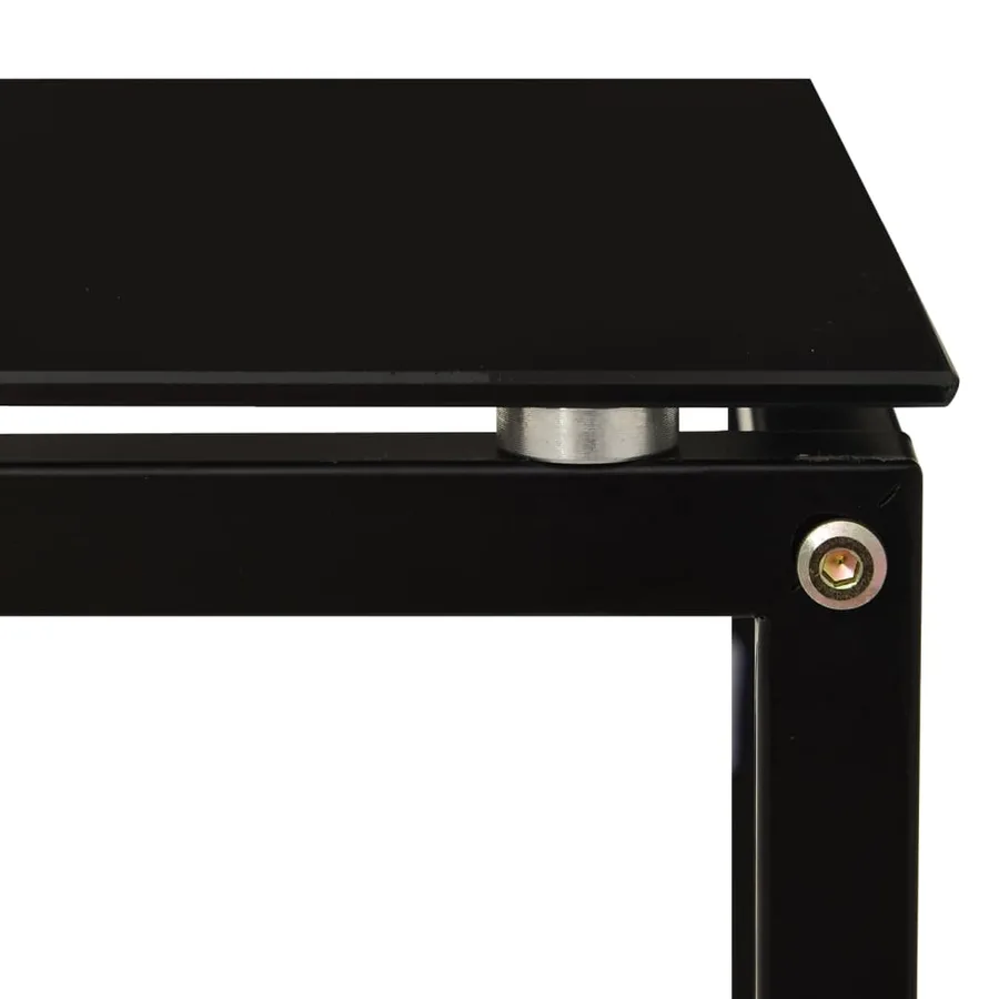 Table d'appoint Noir 40x40x60 cm Verre trempé - 6