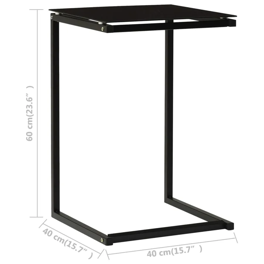 Table d'appoint Noir 40x40x60 cm Verre trempé - 7