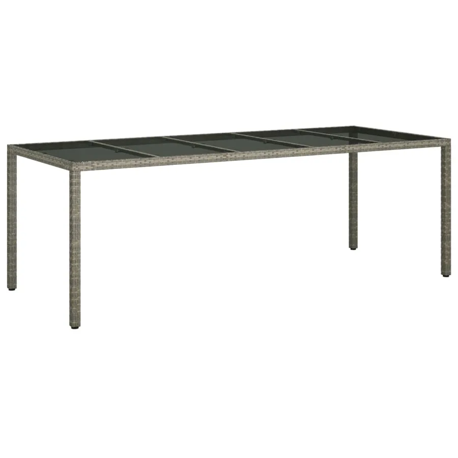 Ensemble à manger de jardin 11pcs avec coussins gris poly rotin - 5