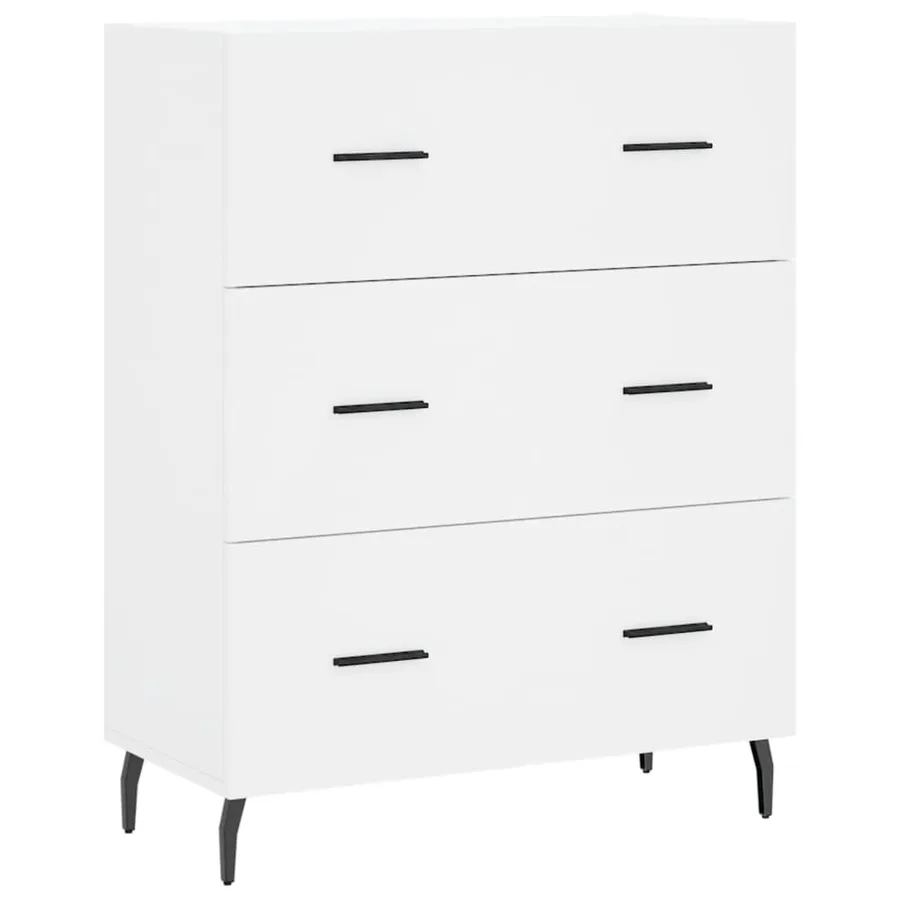 Buffet haut Blanc 69,5x34x180 cm Bois d'ingénierie - 7