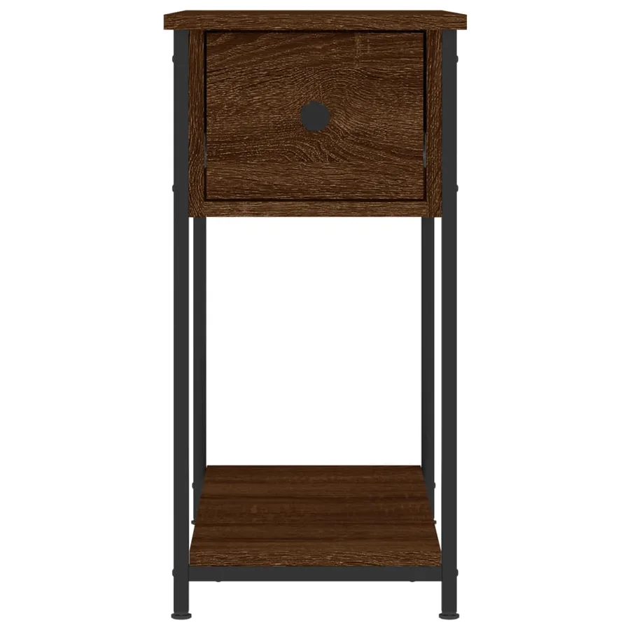 Table de chevet chêne marron 30x60x60 cm bois d'ingénierie - 5