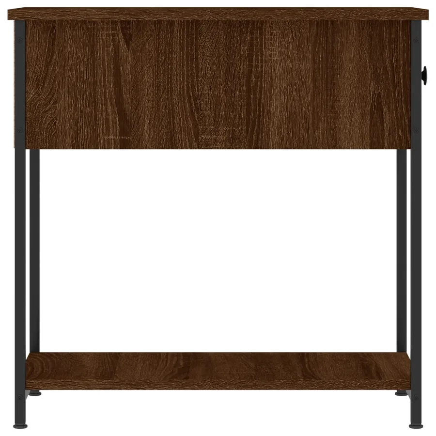 Table de chevet chêne marron 30x60x60 cm bois d'ingénierie - 7