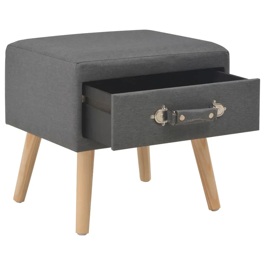 Tables de chevet 2 pcs Gris foncé 40x35x40 cm Tissu - 3
