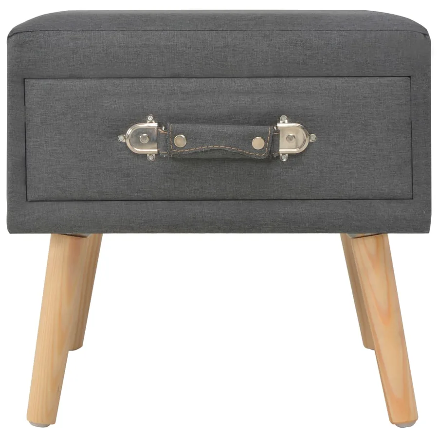 Tables de chevet 2 pcs Gris foncé 40x35x40 cm Tissu - 5