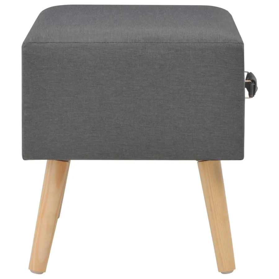 Tables de chevet 2 pcs Gris foncé 40x35x40 cm Tissu - 6