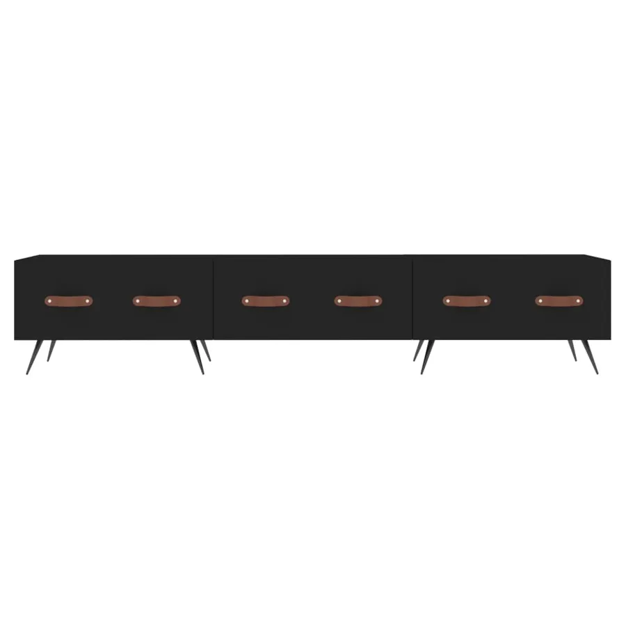 Meuble TV noir 150x36x30 cm bois d'ingénierie - 5