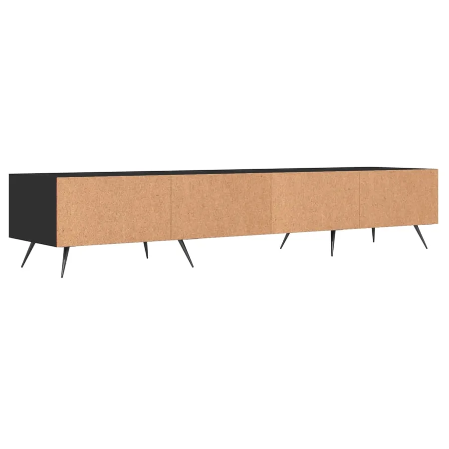 Meuble TV noir 150x36x30 cm bois d'ingénierie - 8