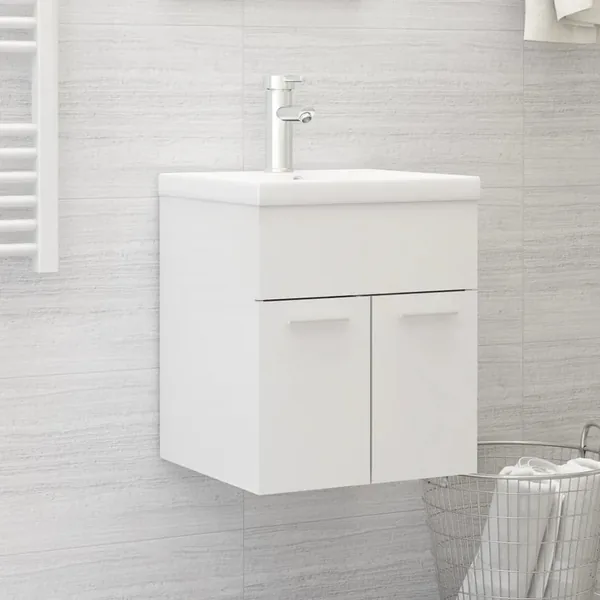 Armoire d'évier Blanc brillant 41x38,5x46 cm Bois d’ingénierie