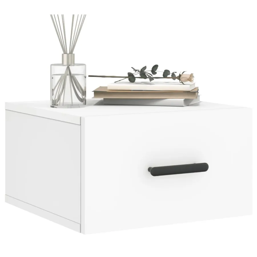 Table de chevet murale blanc 35x35x20 cm - 3