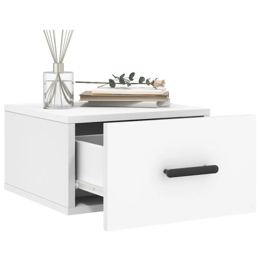 Table de chevet murale blanc 35x35x20 cm - 4