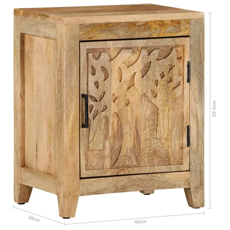 Table de chevet 40x30x50 cm Bois de manguier massif - 7