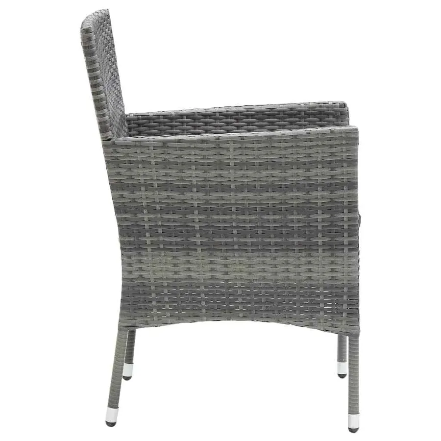 Ensemble à manger de jardin coussins 7pcs Résine tressée Gris - 6