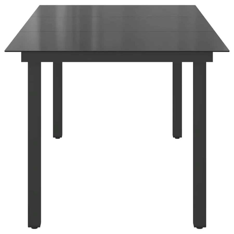 Table de jardin Noir 190x90x74 cm Aluminium et verre - 6