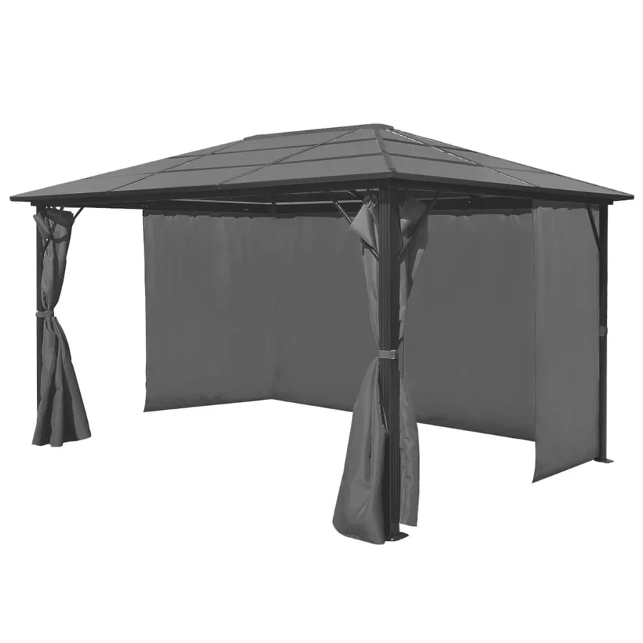 Chapiteau avec rideau Anthracite Aluminium 400 x 300 cm - 2