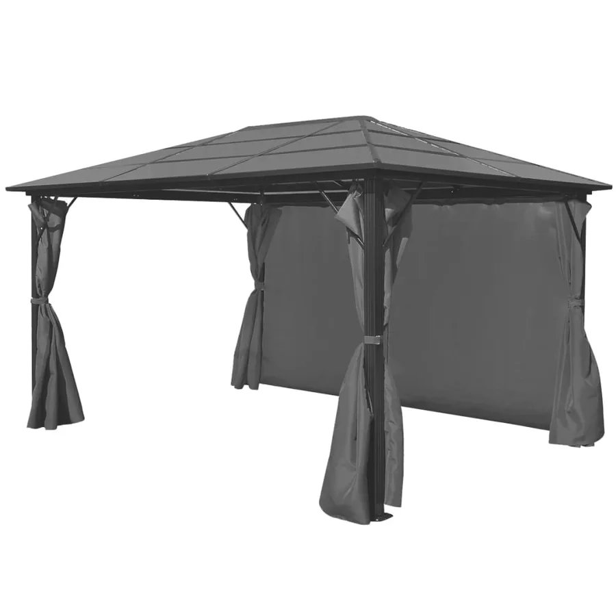 Chapiteau avec rideau Anthracite Aluminium 400 x 300 cm - 3