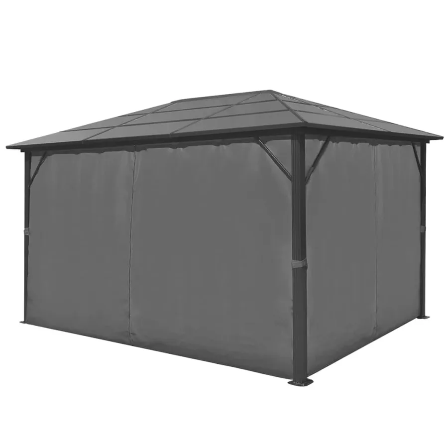 Chapiteau avec rideau Anthracite Aluminium 400 x 300 cm - 4
