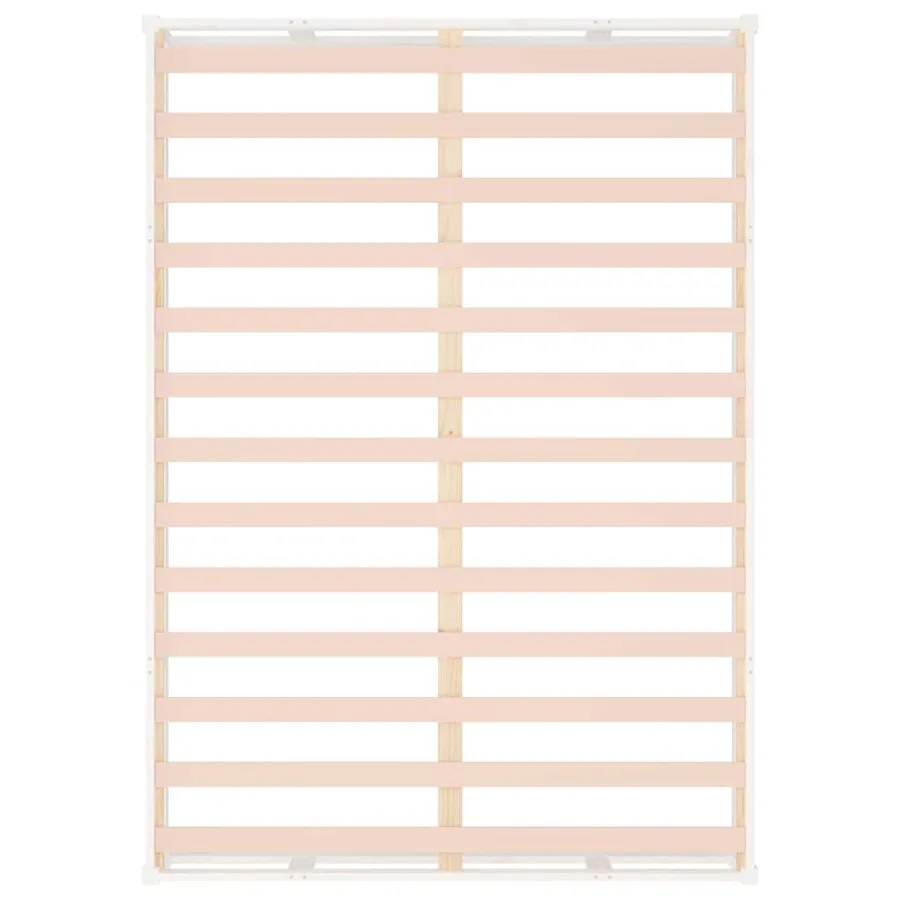 Cadre de lit sans matelas blanc 135x190 cm bois massif - 7