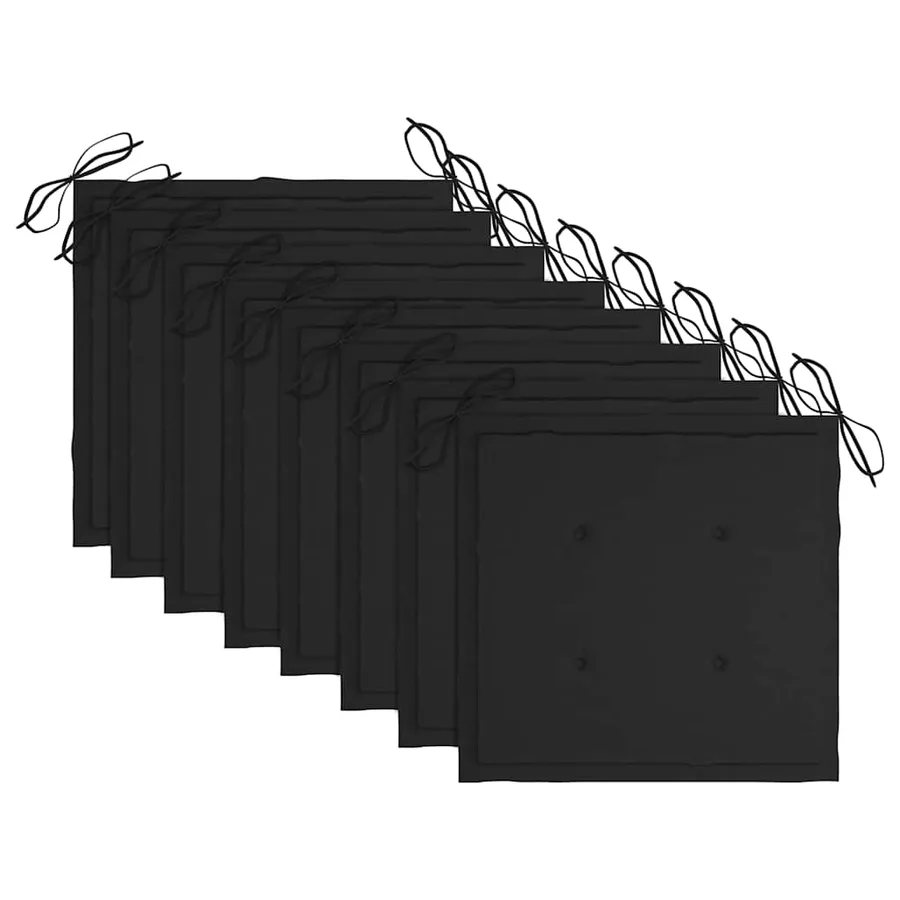 Chaises pliables de jardin avec coussins lot de 8 Teck solide - 6