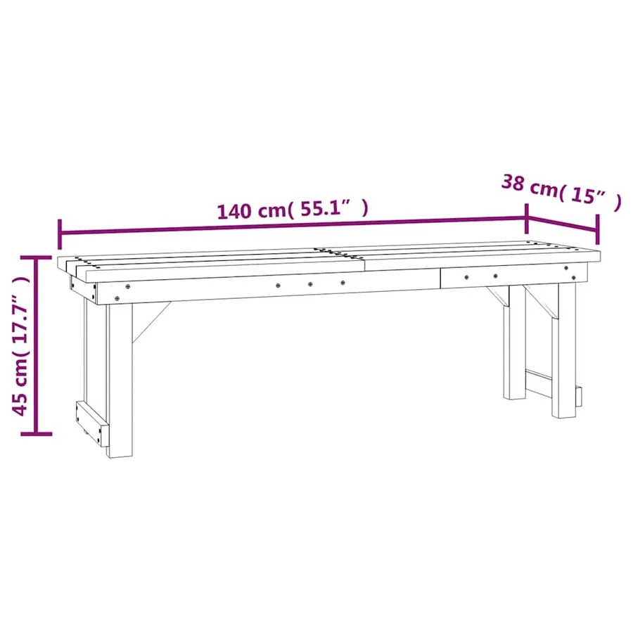 Ensemble à manger de jardin 3 pcs Bois de pin imprégné - 10