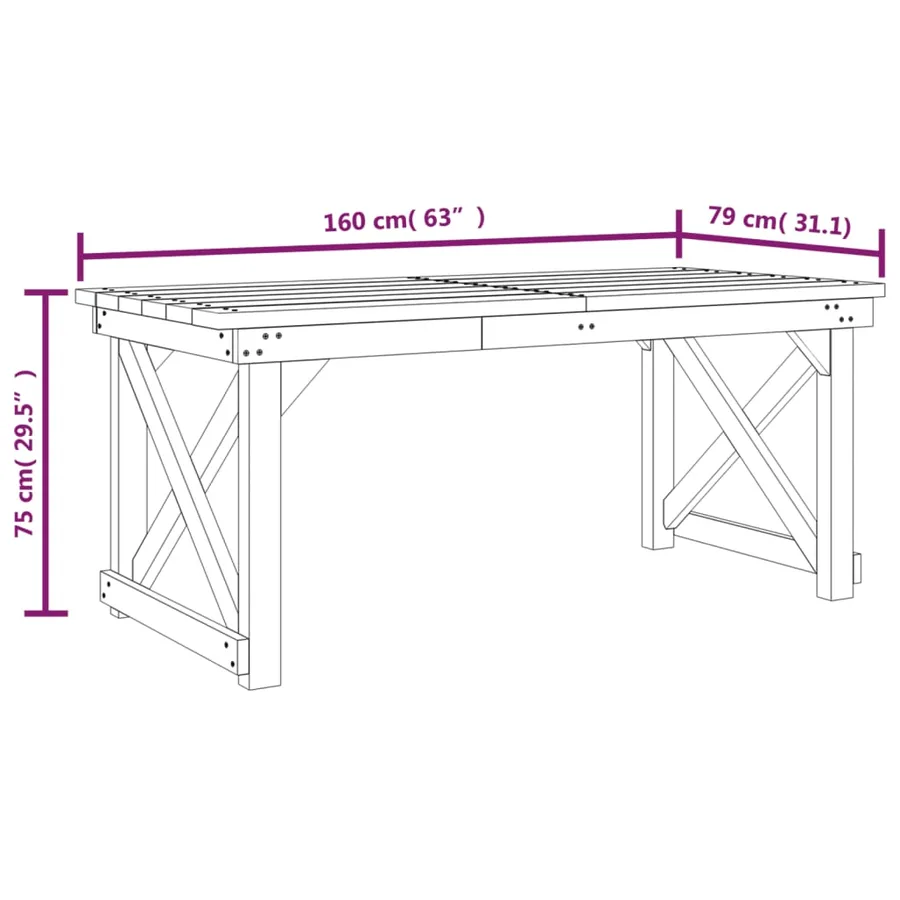 Ensemble à manger de jardin 3 pcs Bois de pin imprégné - 11