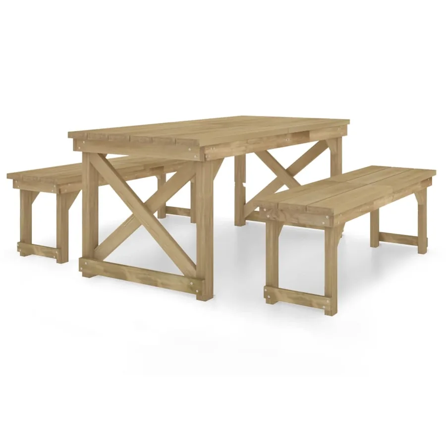 Ensemble à manger de jardin 3 pcs Bois de pin imprégné - 2