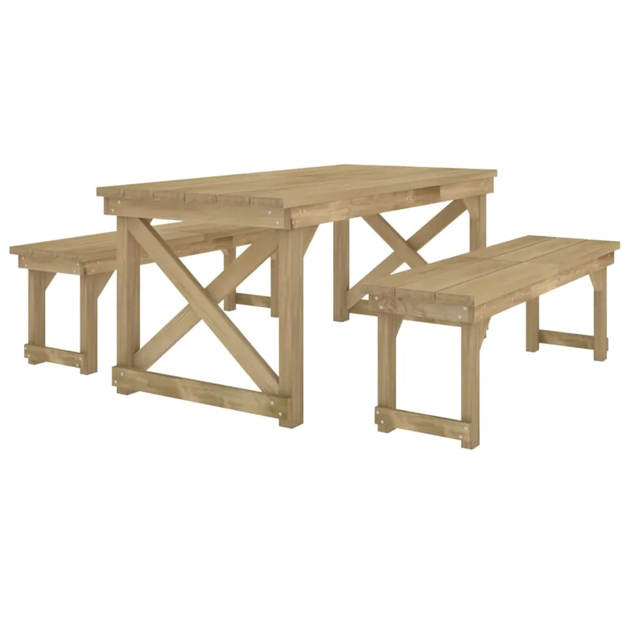 Ensemble à manger de jardin 3 pcs Bois de pin imprégné - 3