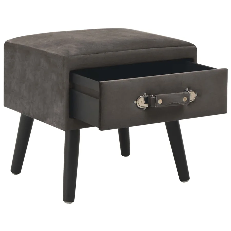 Table de chevet Gris 40x35x40 cm Velours - 2
