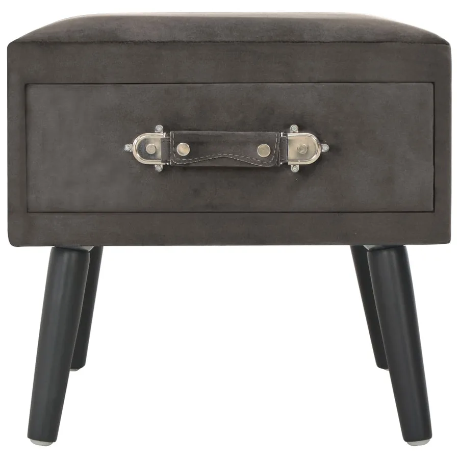 Table de chevet Gris 40x35x40 cm Velours - 4